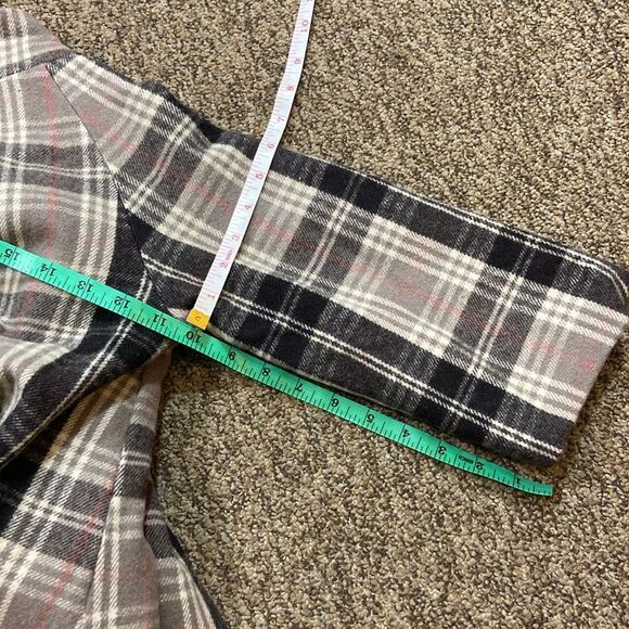 Old Navy Wool And Viscose Plaid Kids Jacket - Black, Gray, Pink Size L - Picture 8 of 10